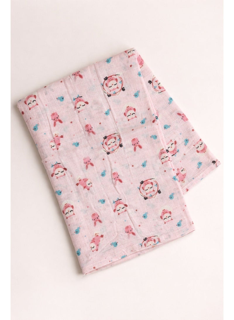 Pack of 5 - Muslin New born Baby Bath Towel - Soft Cotton Absorbent Multi color (75x150 cm) - Image 2